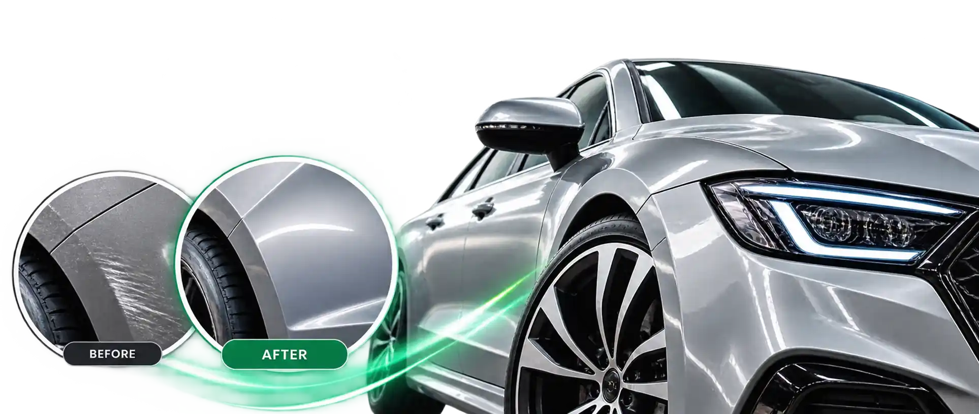 Vehicle cosmetic protection before and after